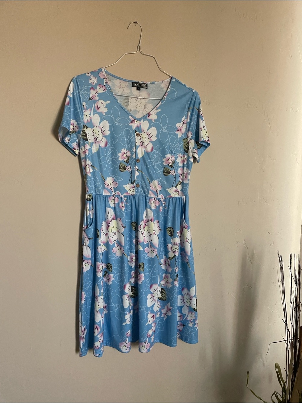 Xhilaration Light Blue Floral Midi Dress